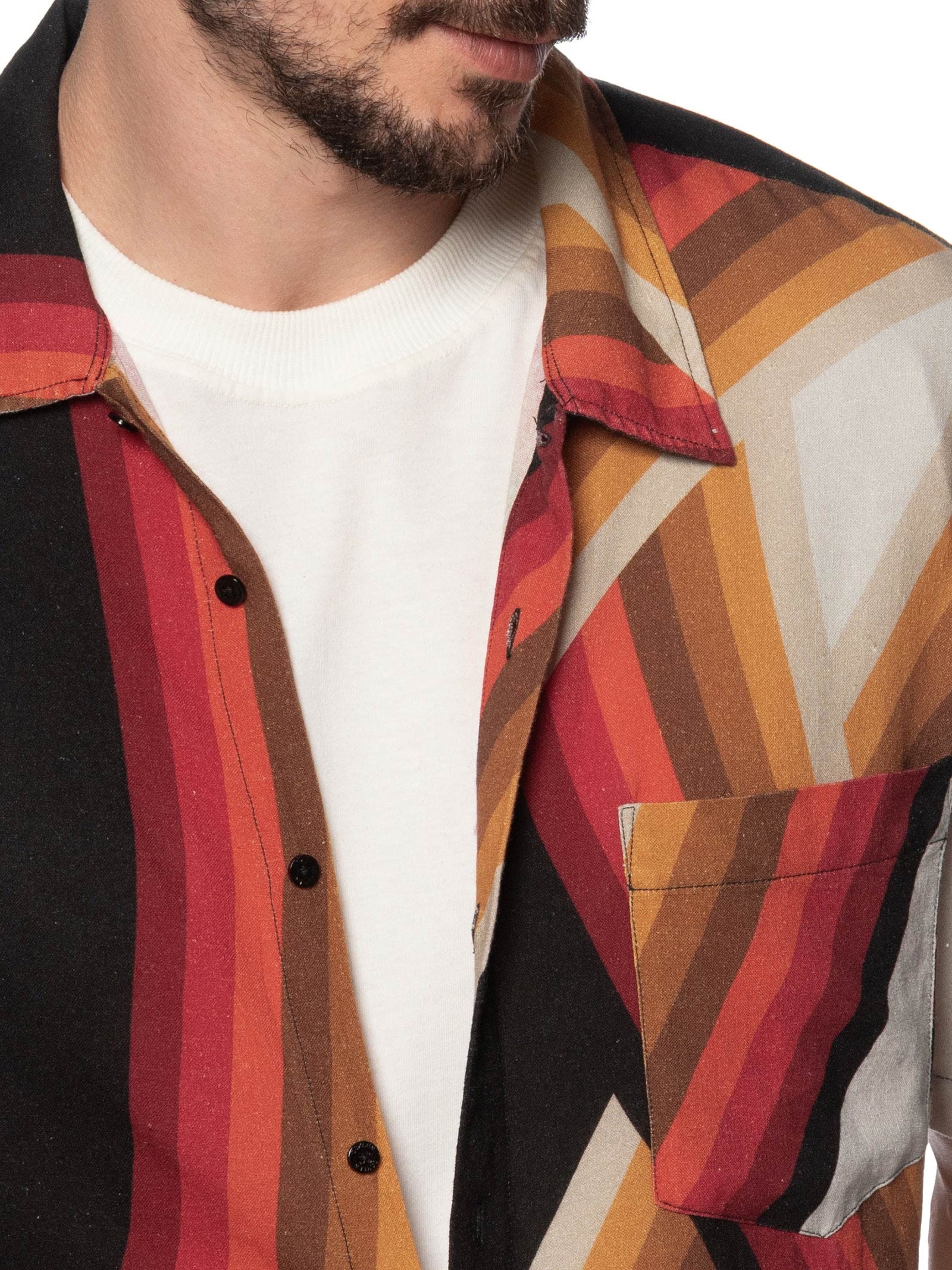Camisa Masculina Casual Waves Preto Osklen