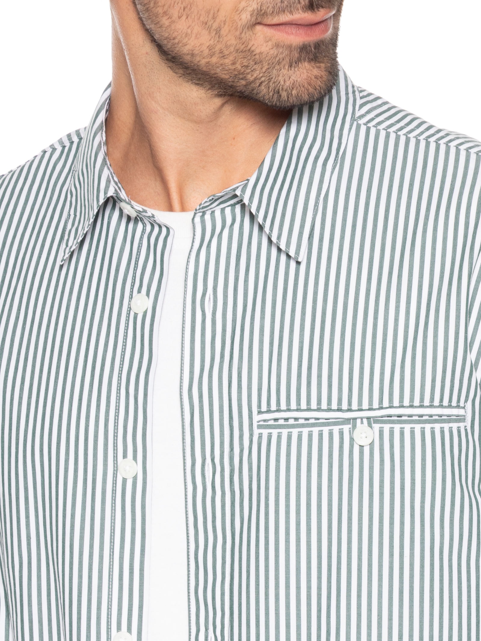 Camisa Masculina Casual Zandt Cropped Fit - Verde - Levi's