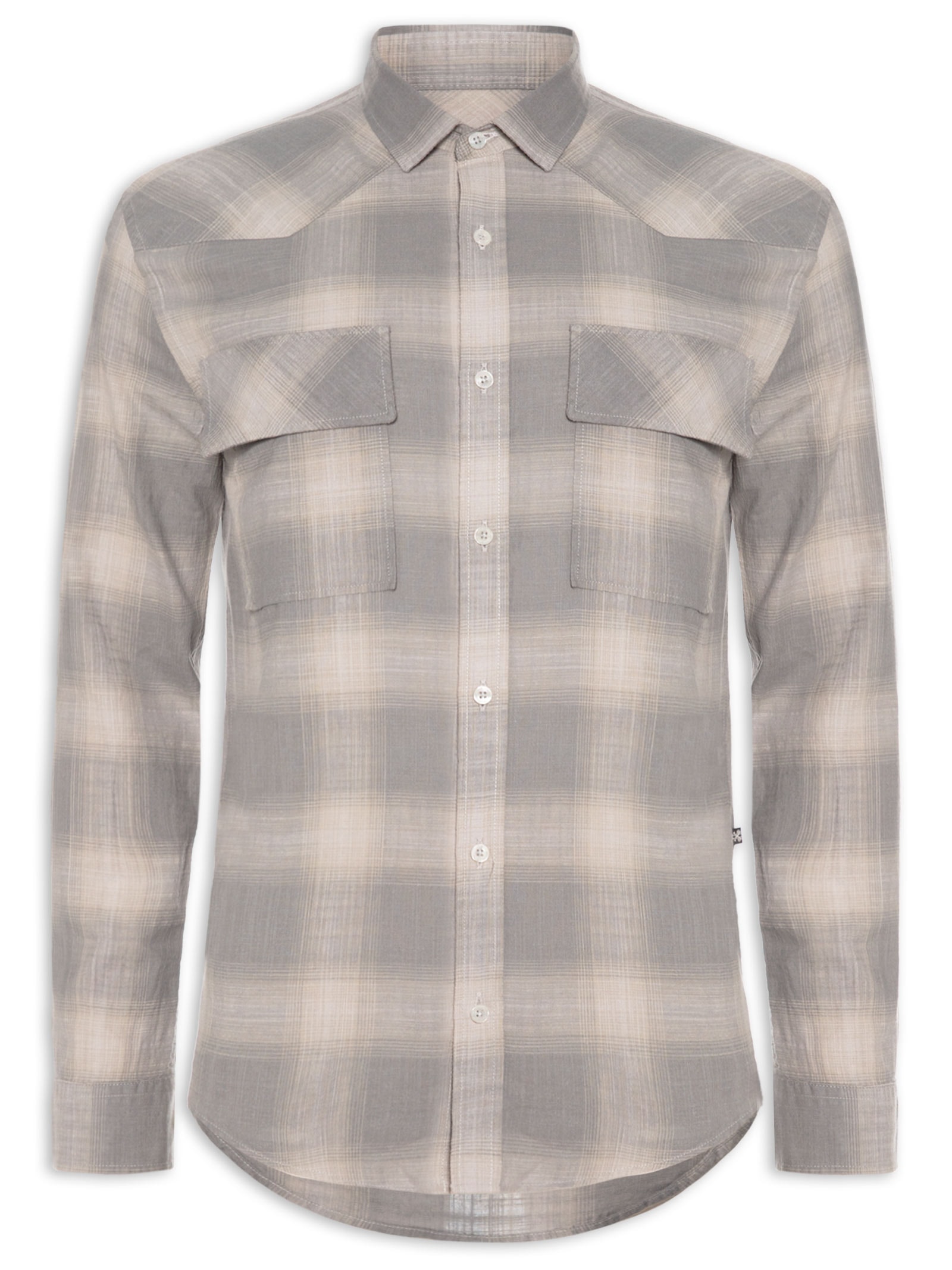 Camisa Masculina Checked Dark Cinza John John