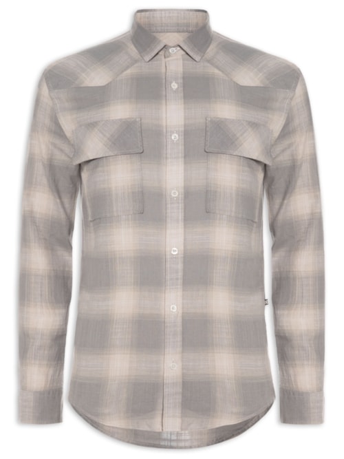 Camisa Masculina Checked Dark – Cinza