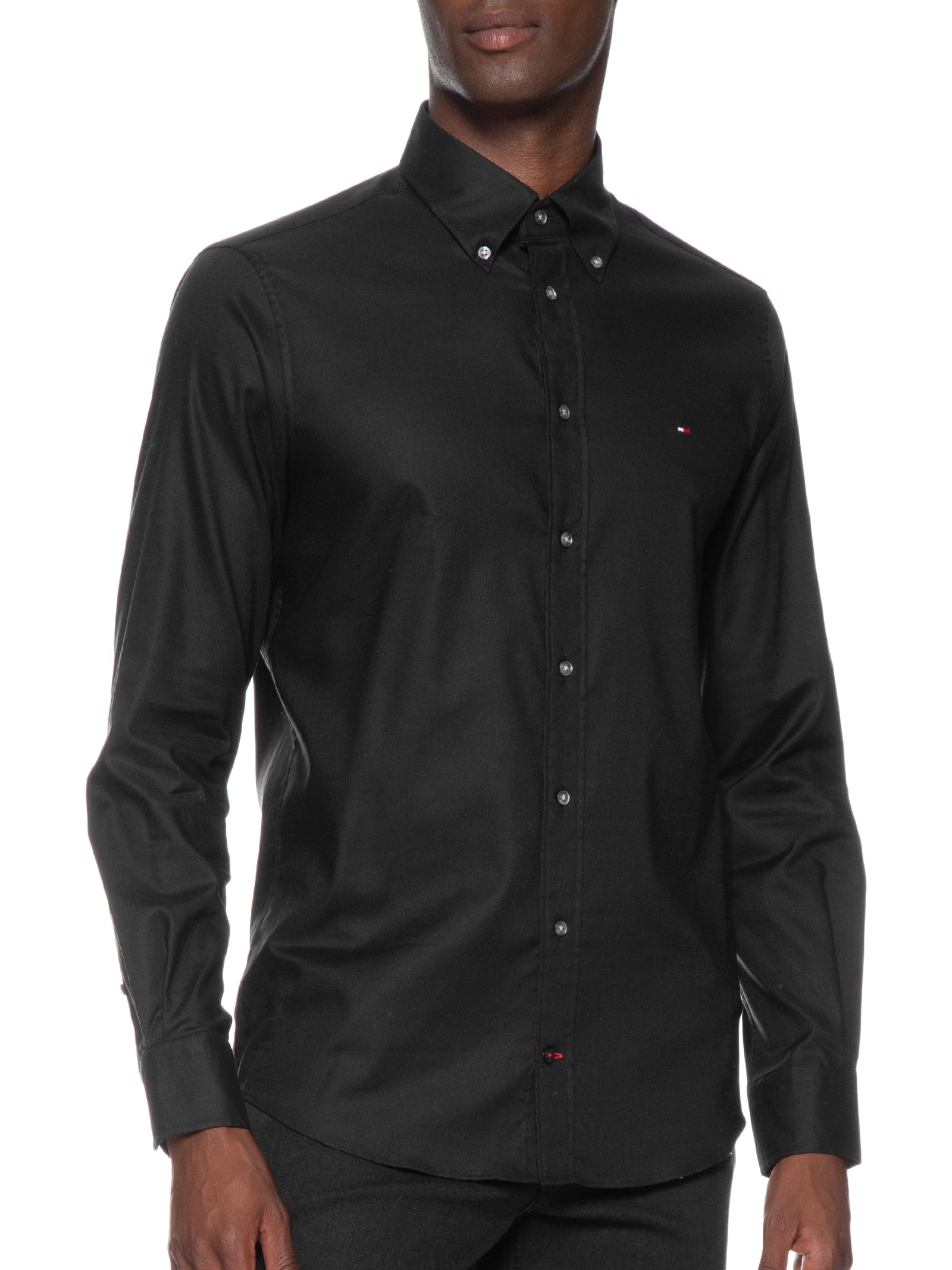 Camisa Masculina Cl Flex Oxf Rf - Tommy Hilfiger - Preto