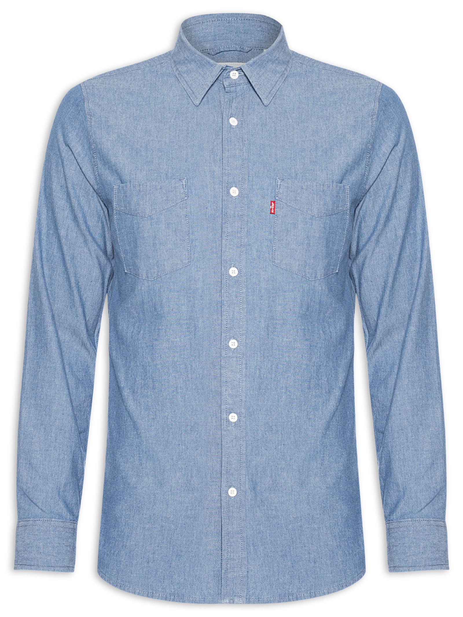 Camisa Masculina Classic Com Bolso Regular Fit Azul Levi's