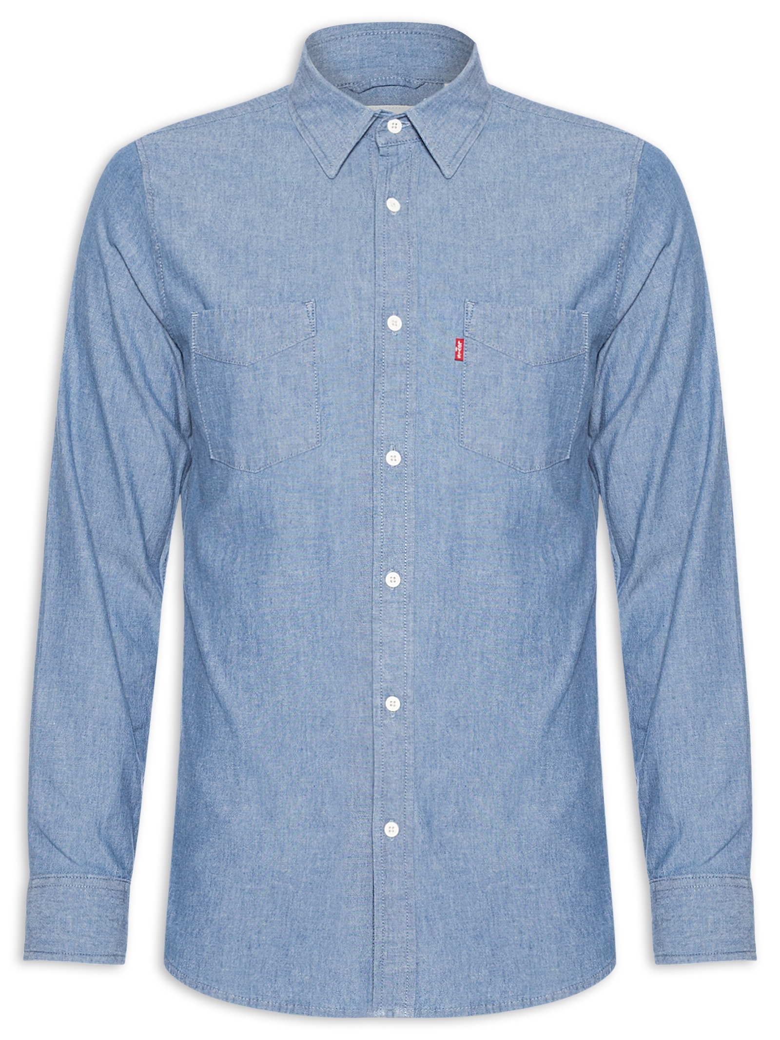 Camisa Masculina Classic Com Bolso Regular Fit Azul Levi's
