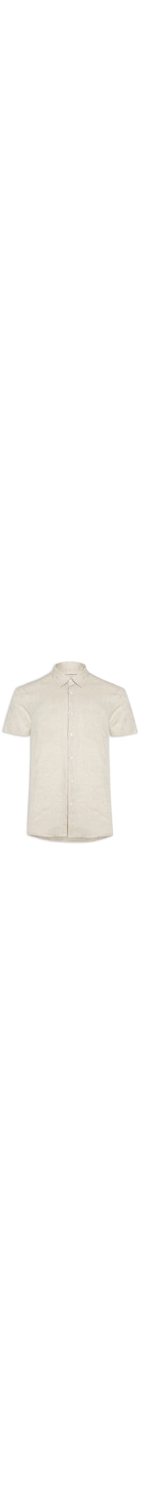 Camisa Masculina Classic Linen Manga Curta - Off White