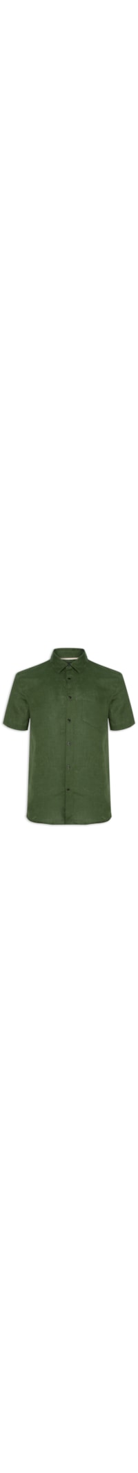 Camisa Masculina Classic Linen Manga Curta - Verde