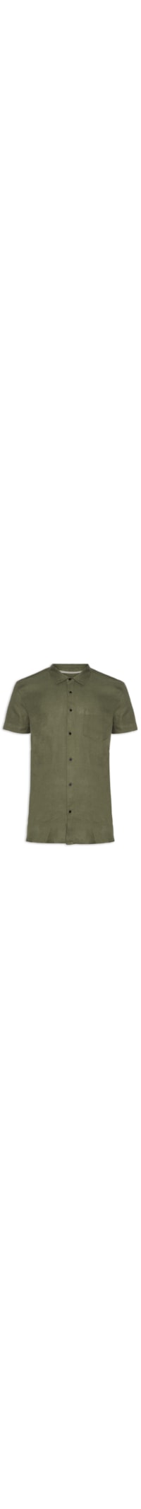 Camisa Masculina Classic Linen Manga Curta - Verde