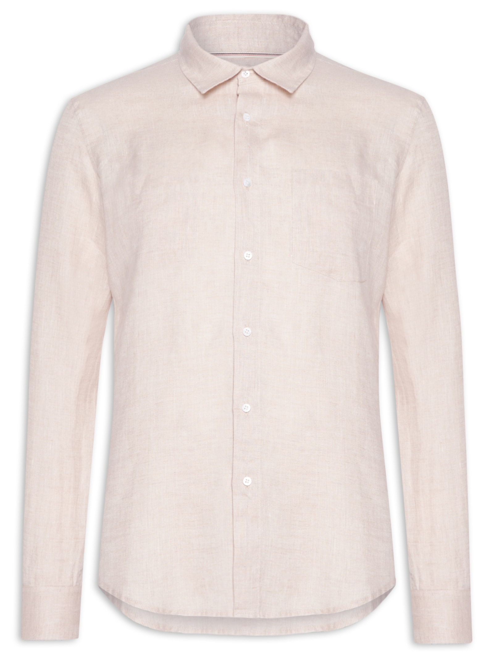 Camisa Masculina Classic Linen Manga Longa Bege Osklen