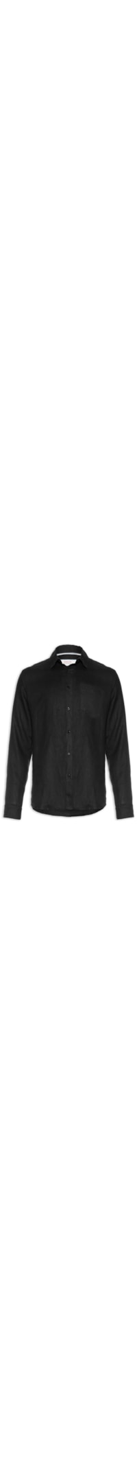 Camisa Masculina Classic Linen Manga Longa - Preto