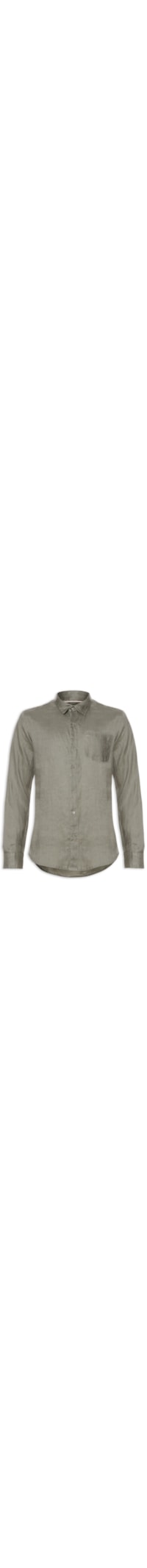 Camisa Masculina Classic Linen Manga Longa - Verde