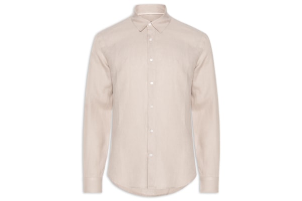 Camisa Masculina Classic Linen New Manga Longa - Bege