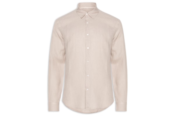 Camisa Masculina Classic Linen New Manga Longa - Bege