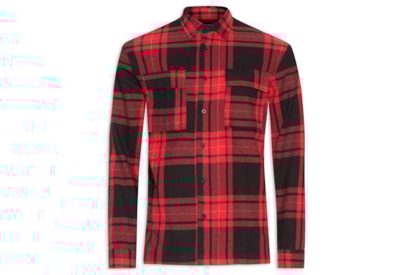 Camisa Masculina Classic Plaid Manga Longa - Preto