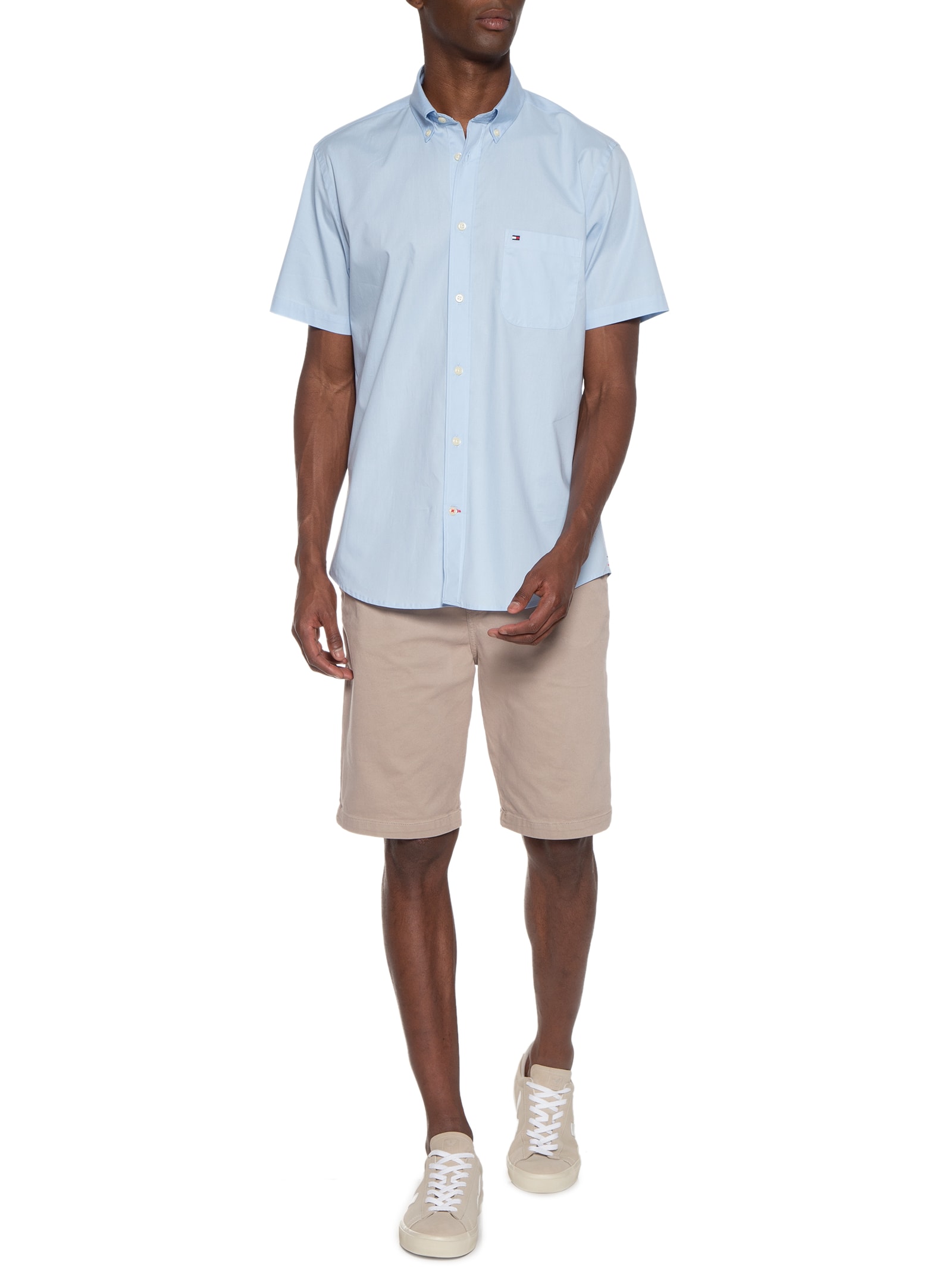 Camisa Masculina Classic Poplin Azul Tommy Hilfiger
