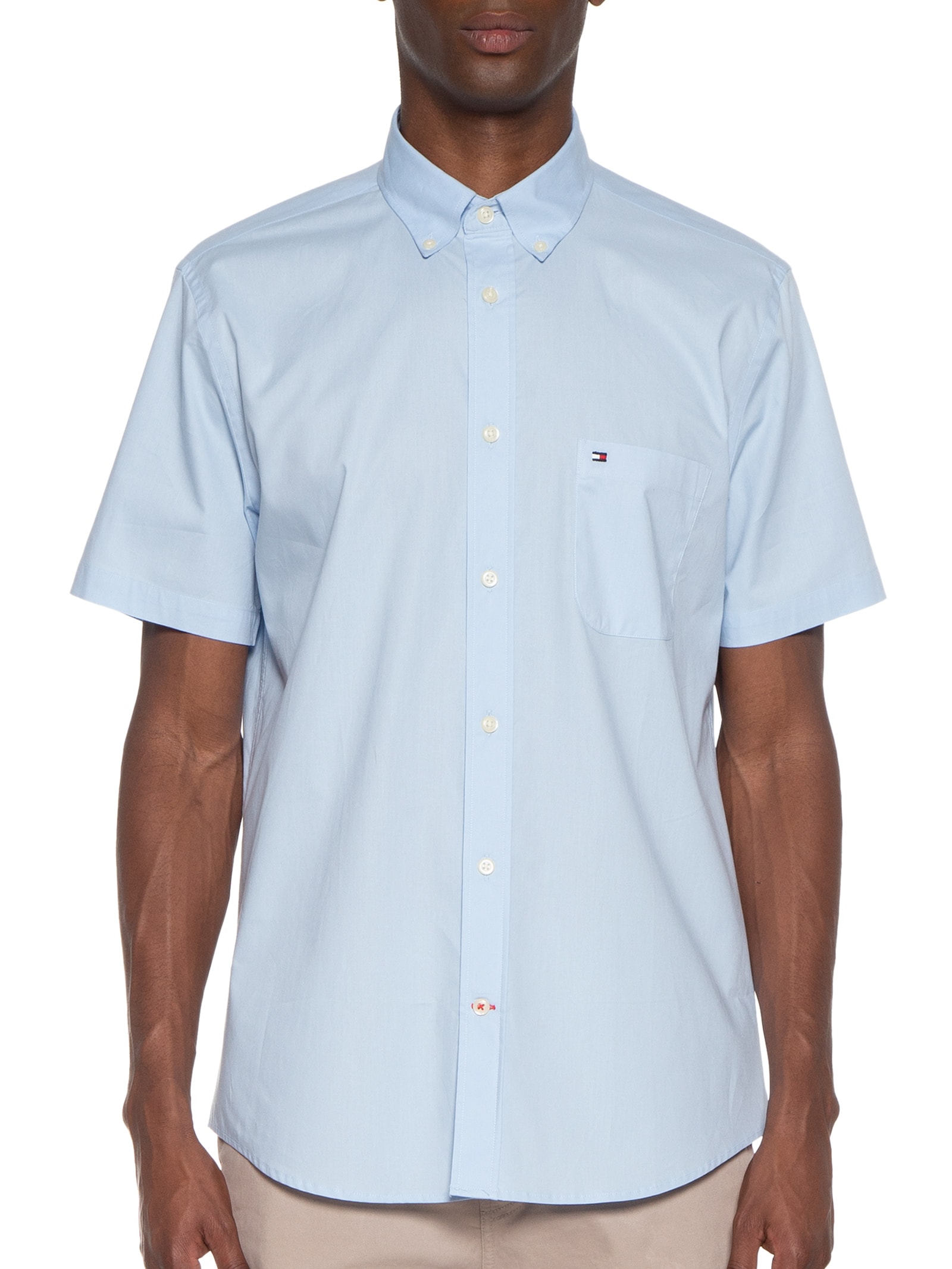 Camisa Masculina Classic Poplin Azul Tommy Hilfiger