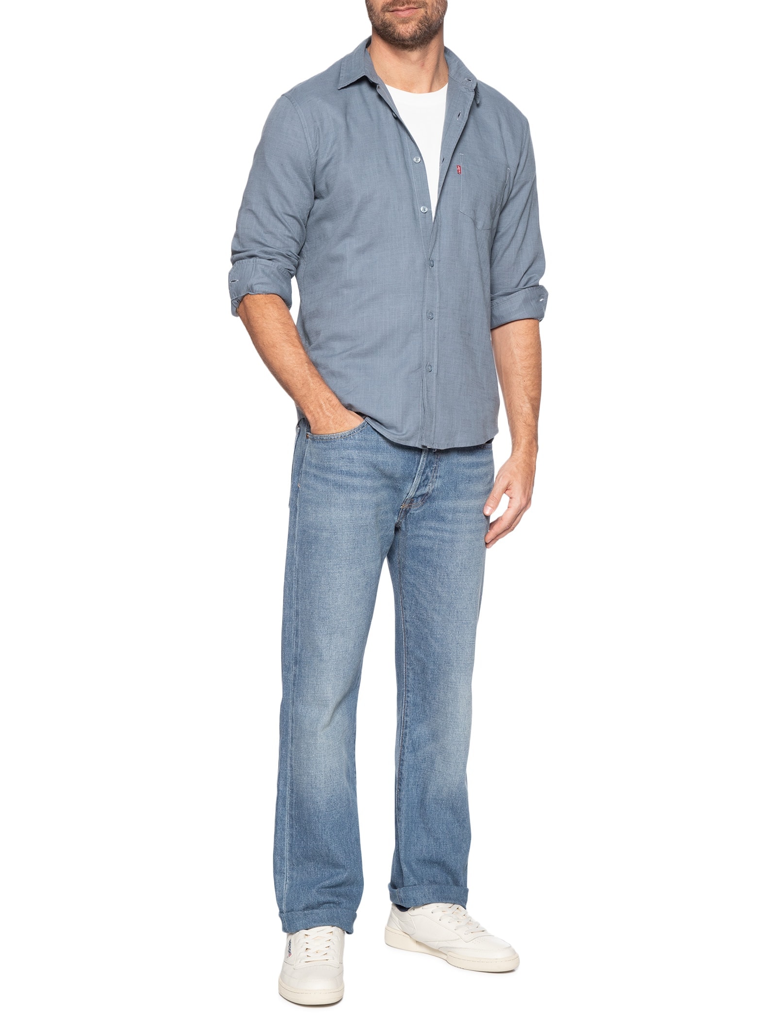 Camisa Masculina Classic Standard Azul Levi's