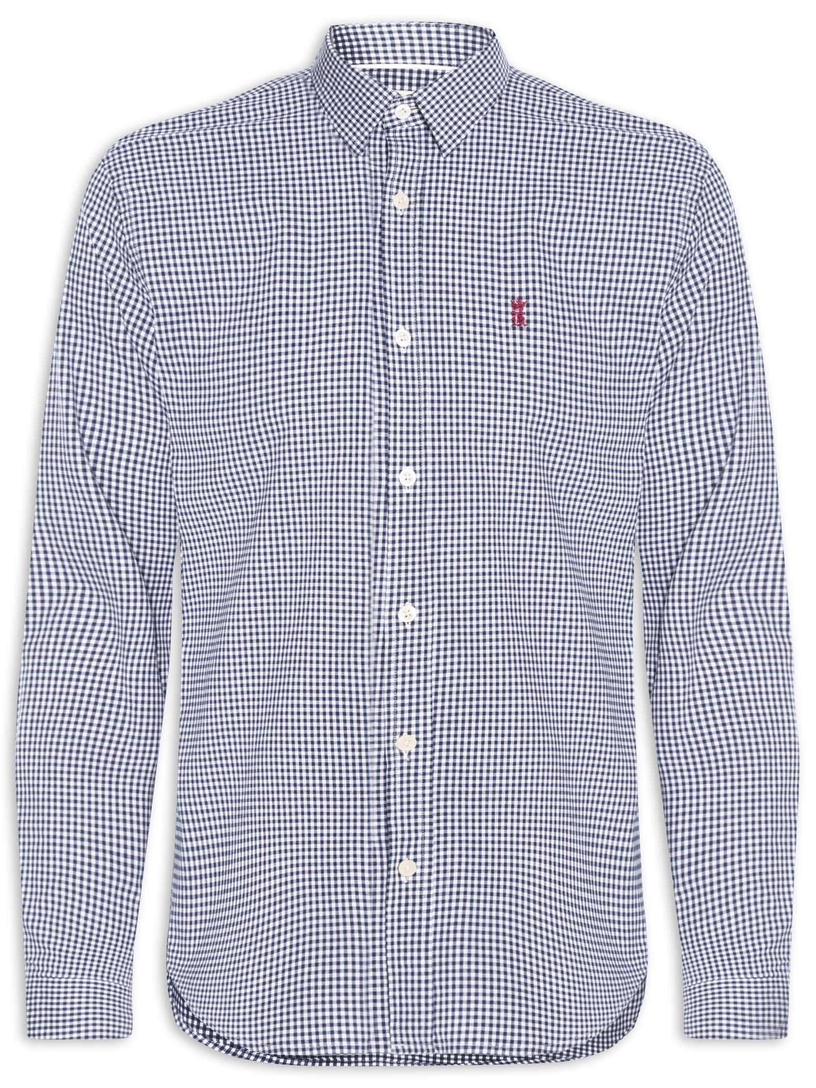Camisa Masculina Classic Vichy – Azul Sergio K