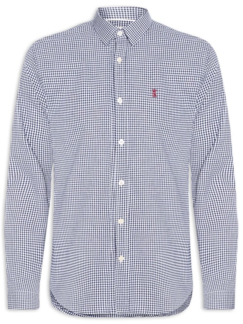 Camisa Masculina Classic Vichy – Azul