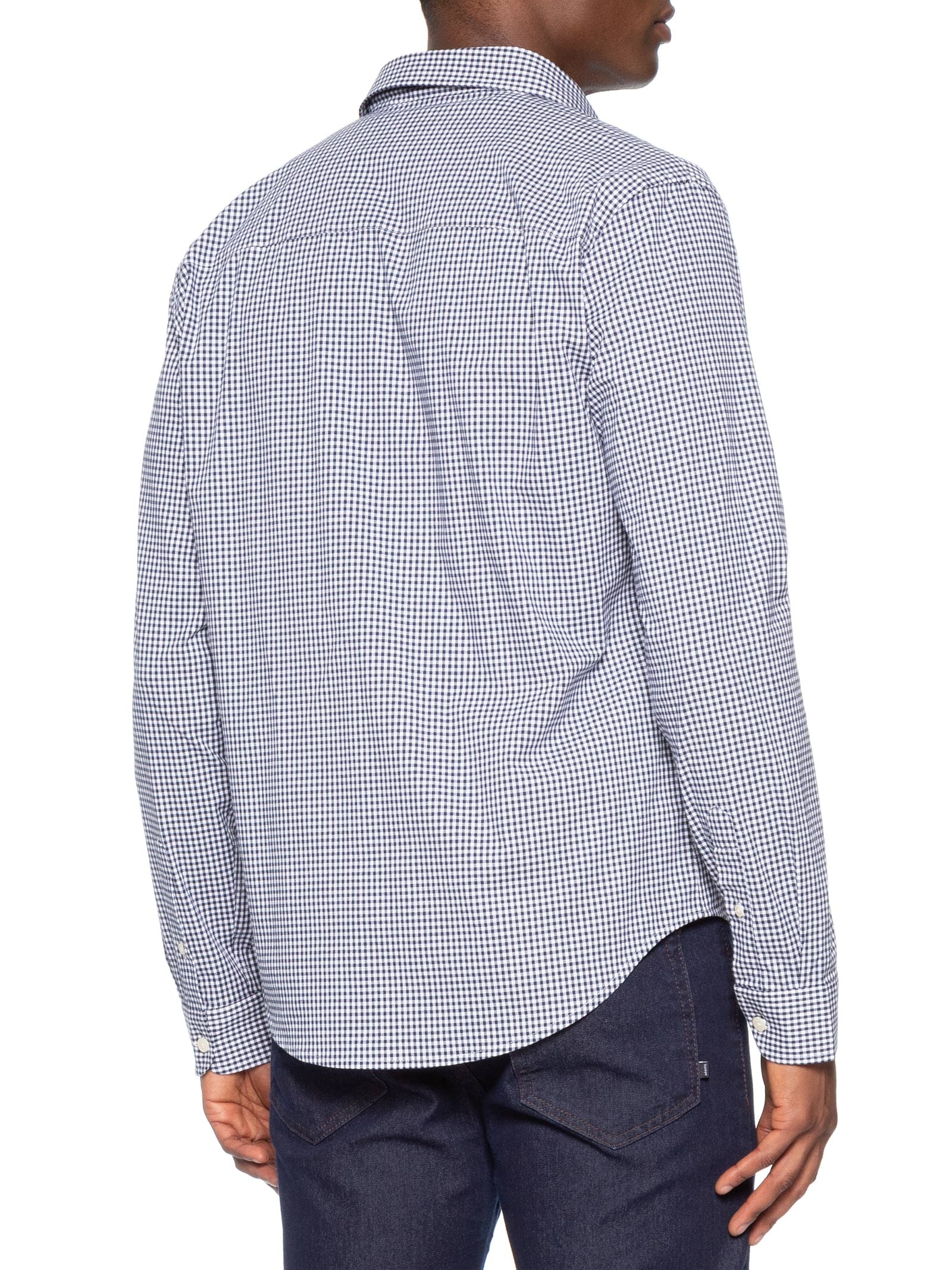 Camisa Masculina Classic Vichy – Azul Sergio K
