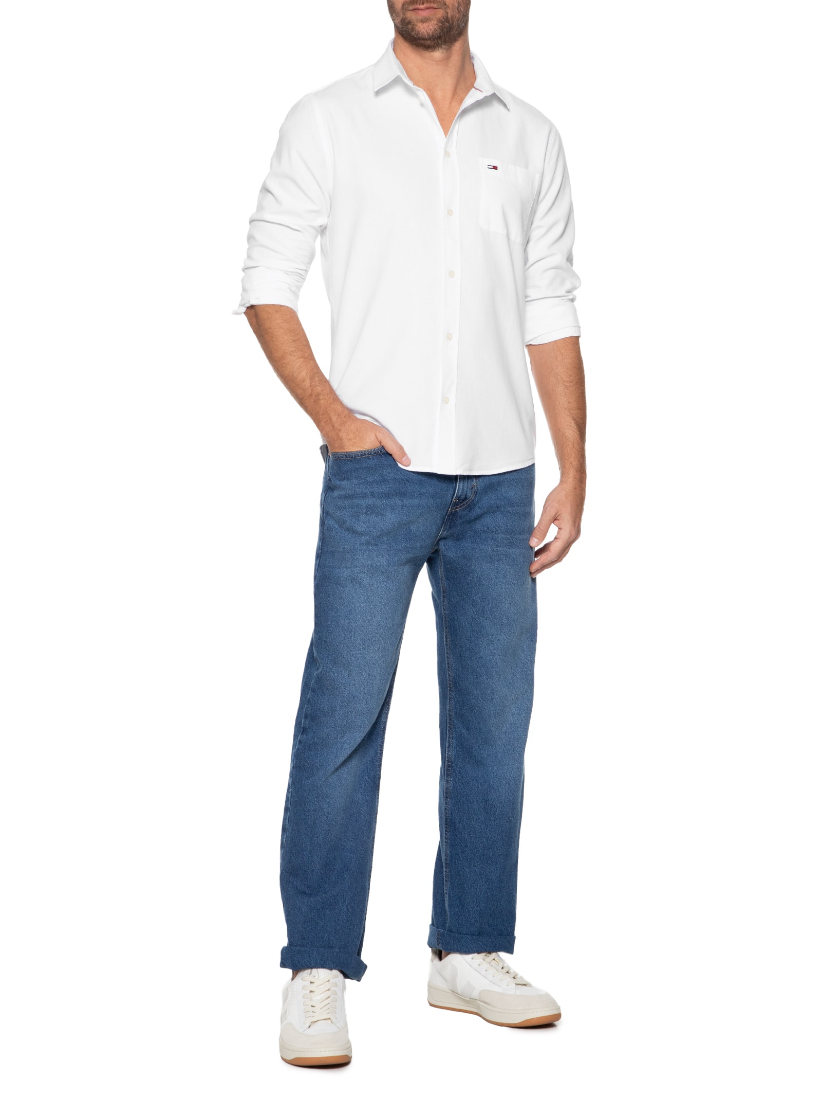 Camisa Masculina Classics Oxford Shirt Branco Tommy Jeans