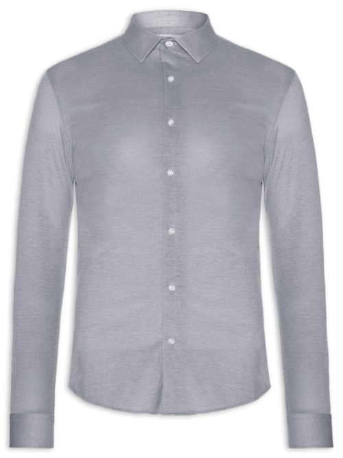 Camisa Masculina Clima Control Tech Slim Fit - Cinza