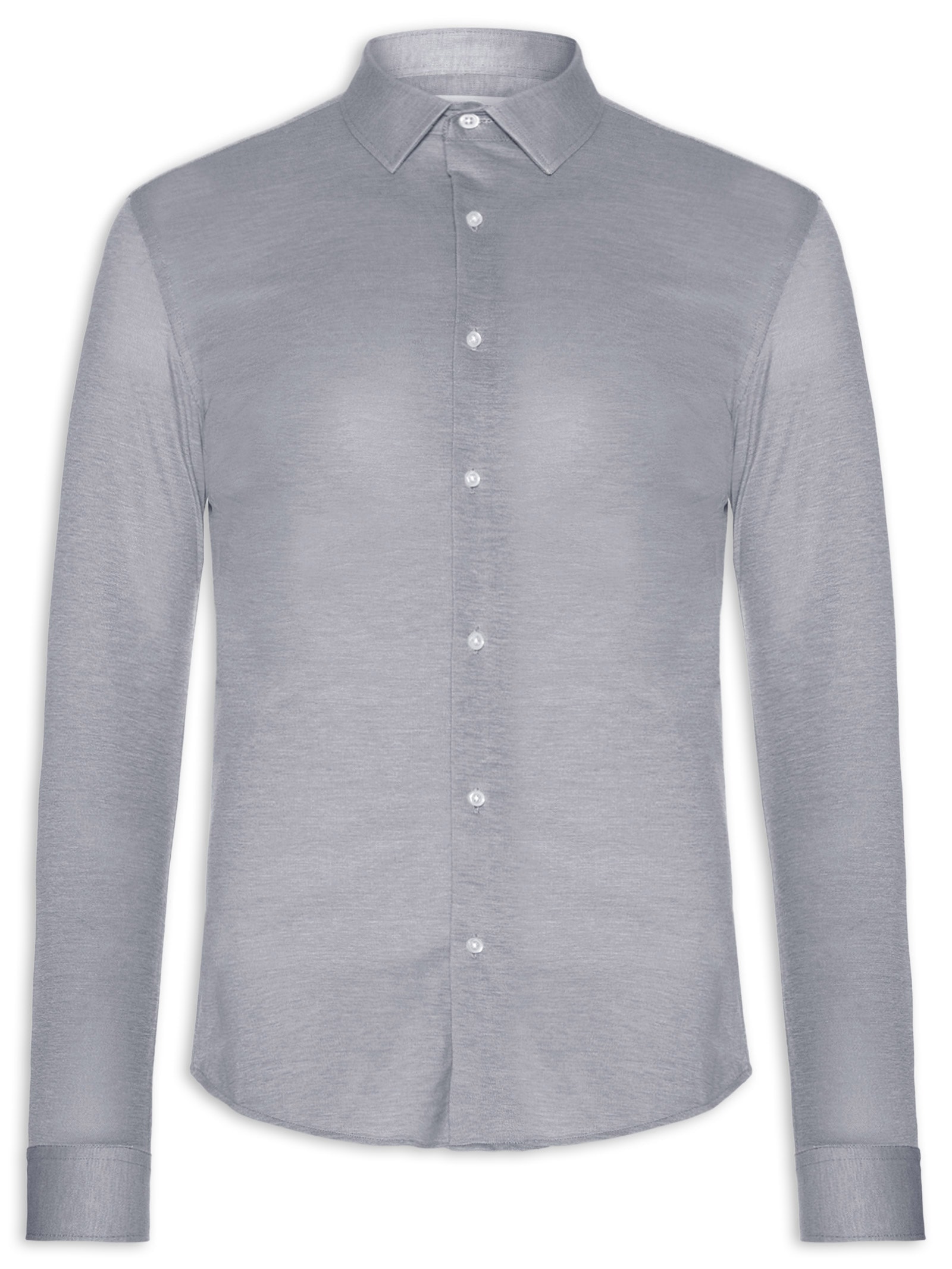 Camisa Masculina Clima Control Tech Slim Fit Cinza '2 Essential