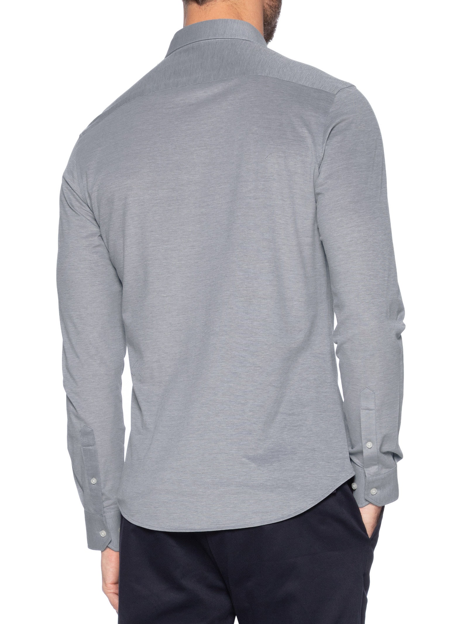 Camisa Masculina Clima Control Tech Slim Fit Cinza '2 Essential