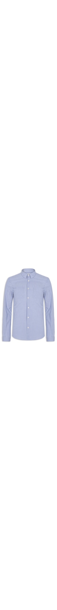 Camisa Masculina Com Bolso Listrada Regular Fit - Azul