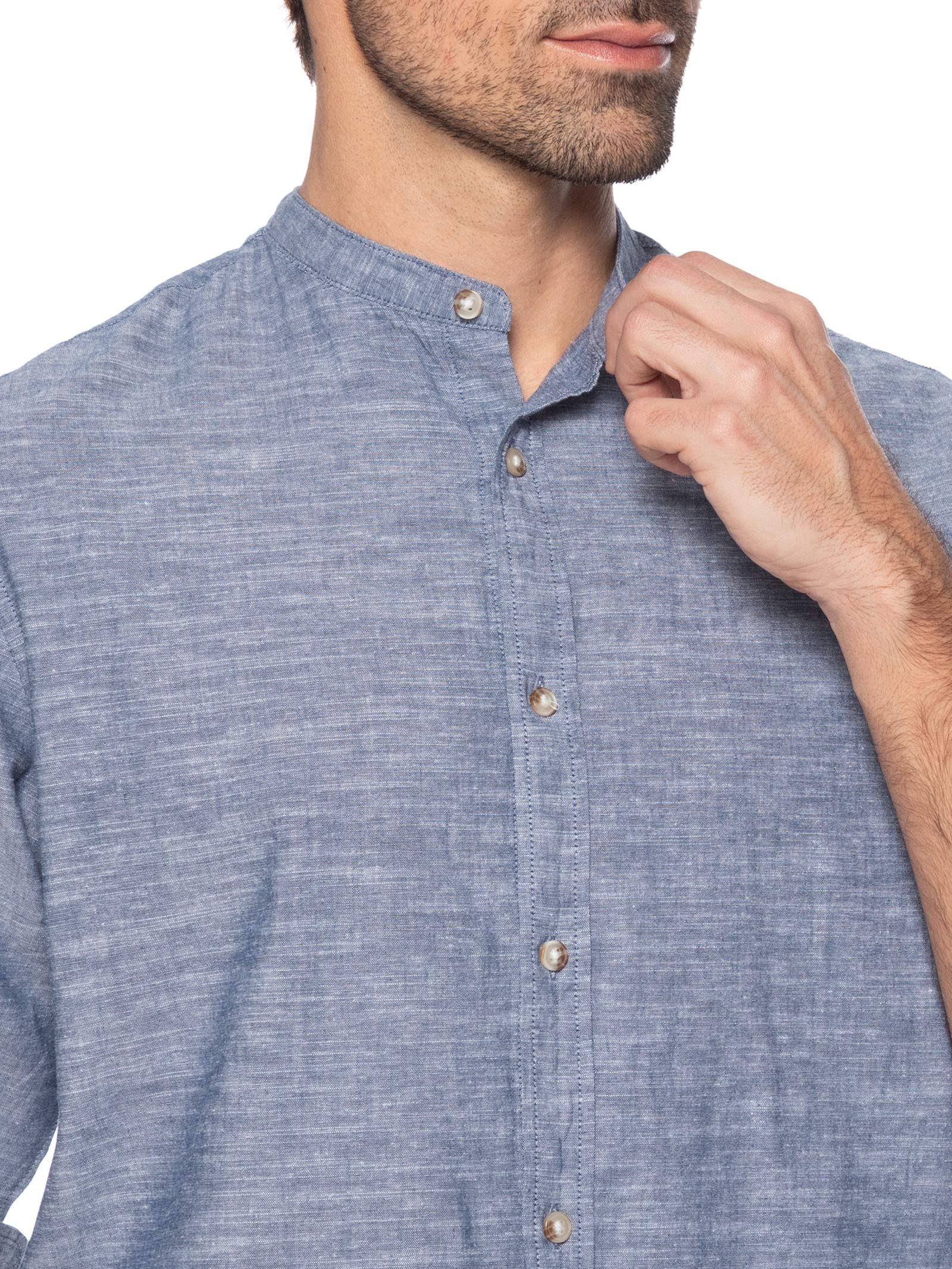 Camisa Masculina Comfort Fit Gola Padre Azul Jack & Jones