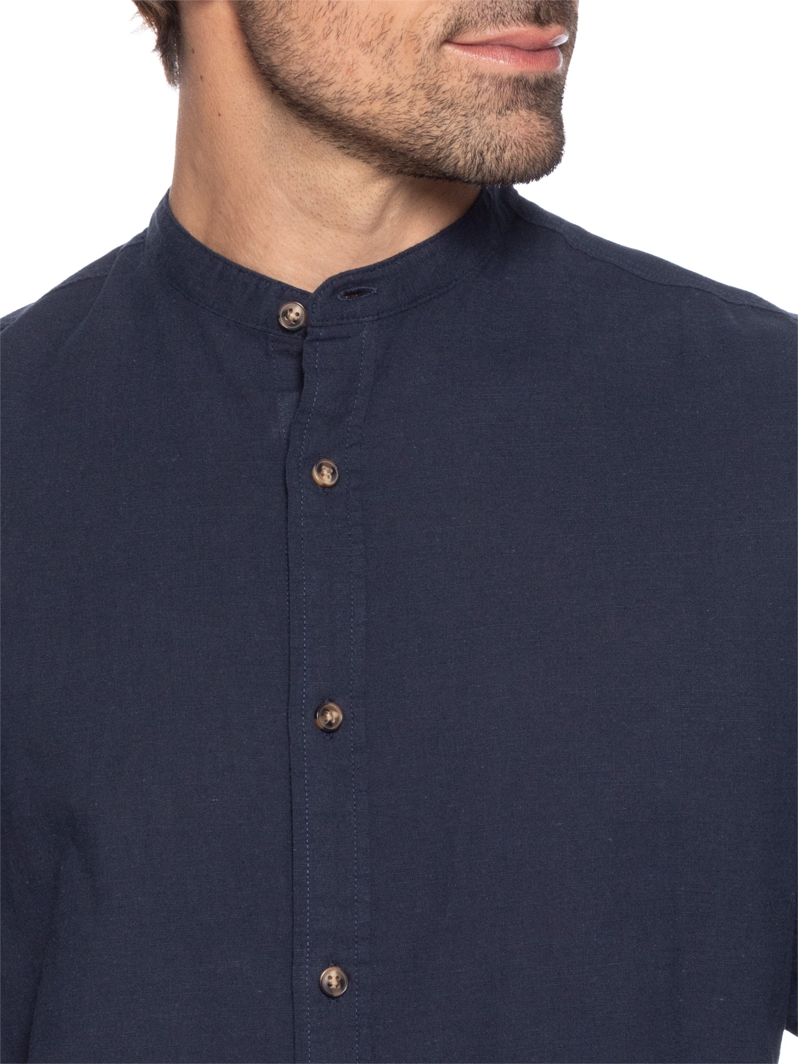 Camisa Masculina Comfort Fit Gola Padre Azul Jack & Jones