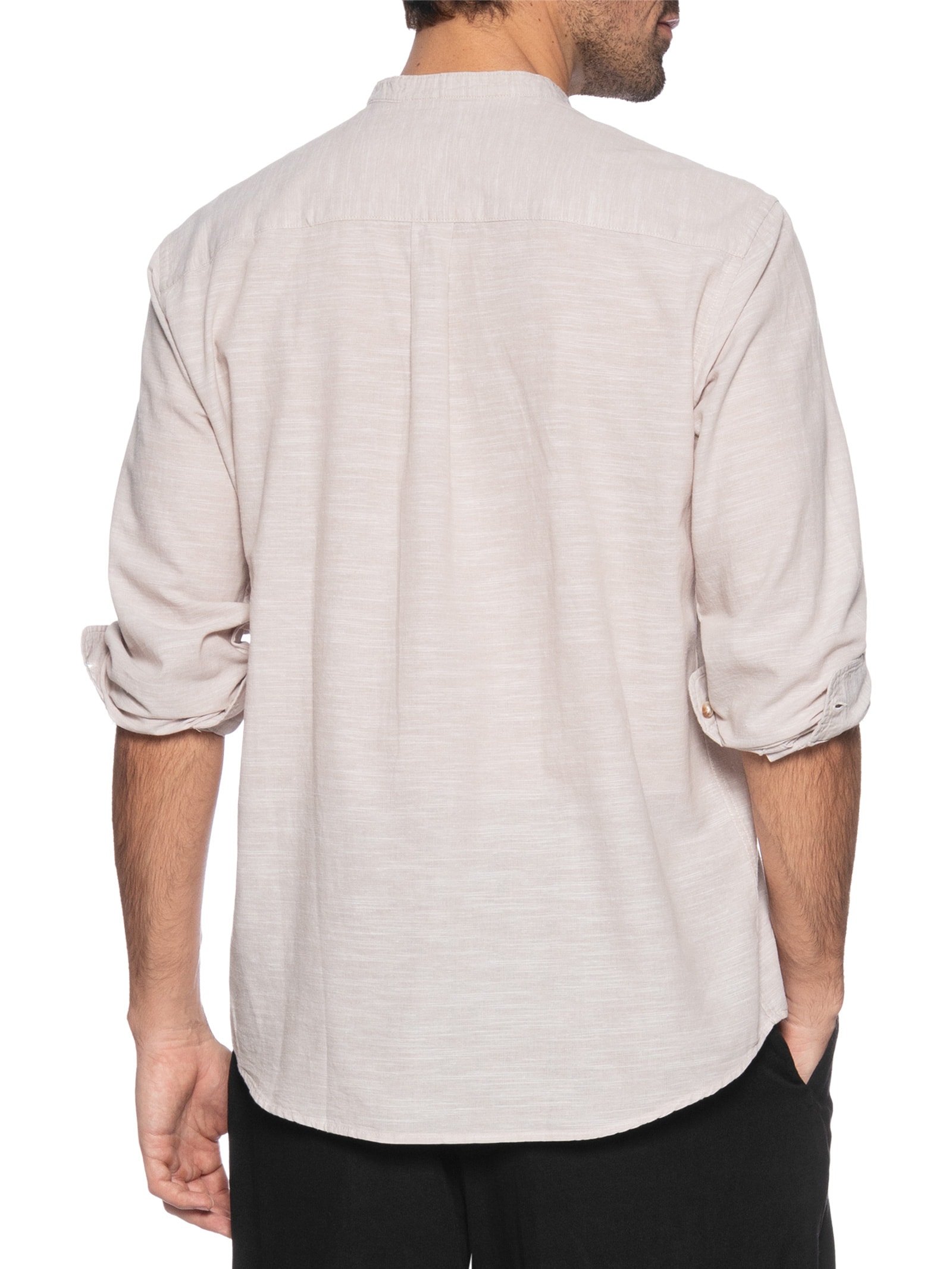 Camisa Masculina Comfort Fit Gola Padre  Bege Jack & Jones