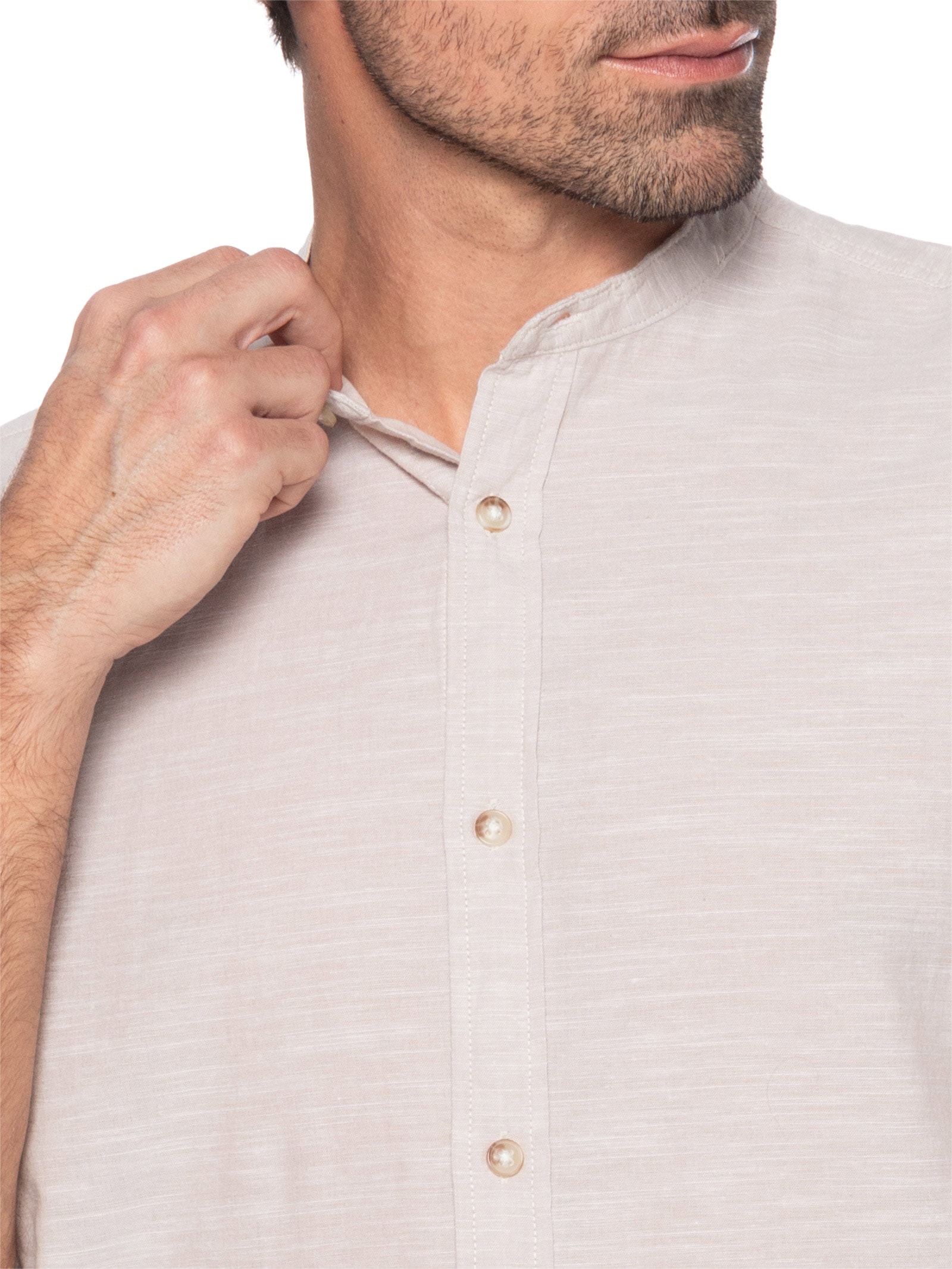 Camisa Masculina Comfort Fit Gola Padre  Bege Jack & Jones