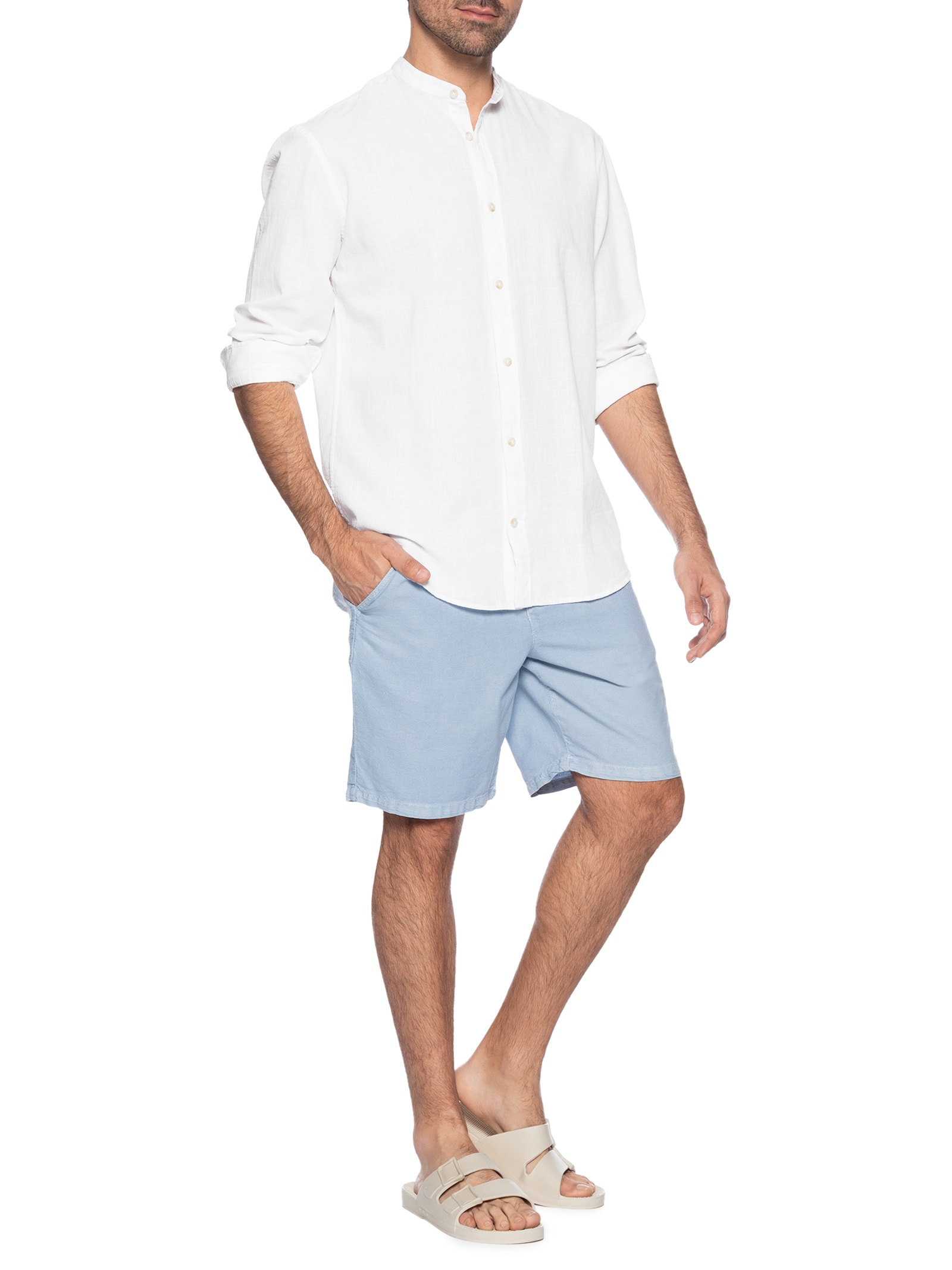 Camisa Masculina Comfort Fit Gola Padre Branco Jack & Jones