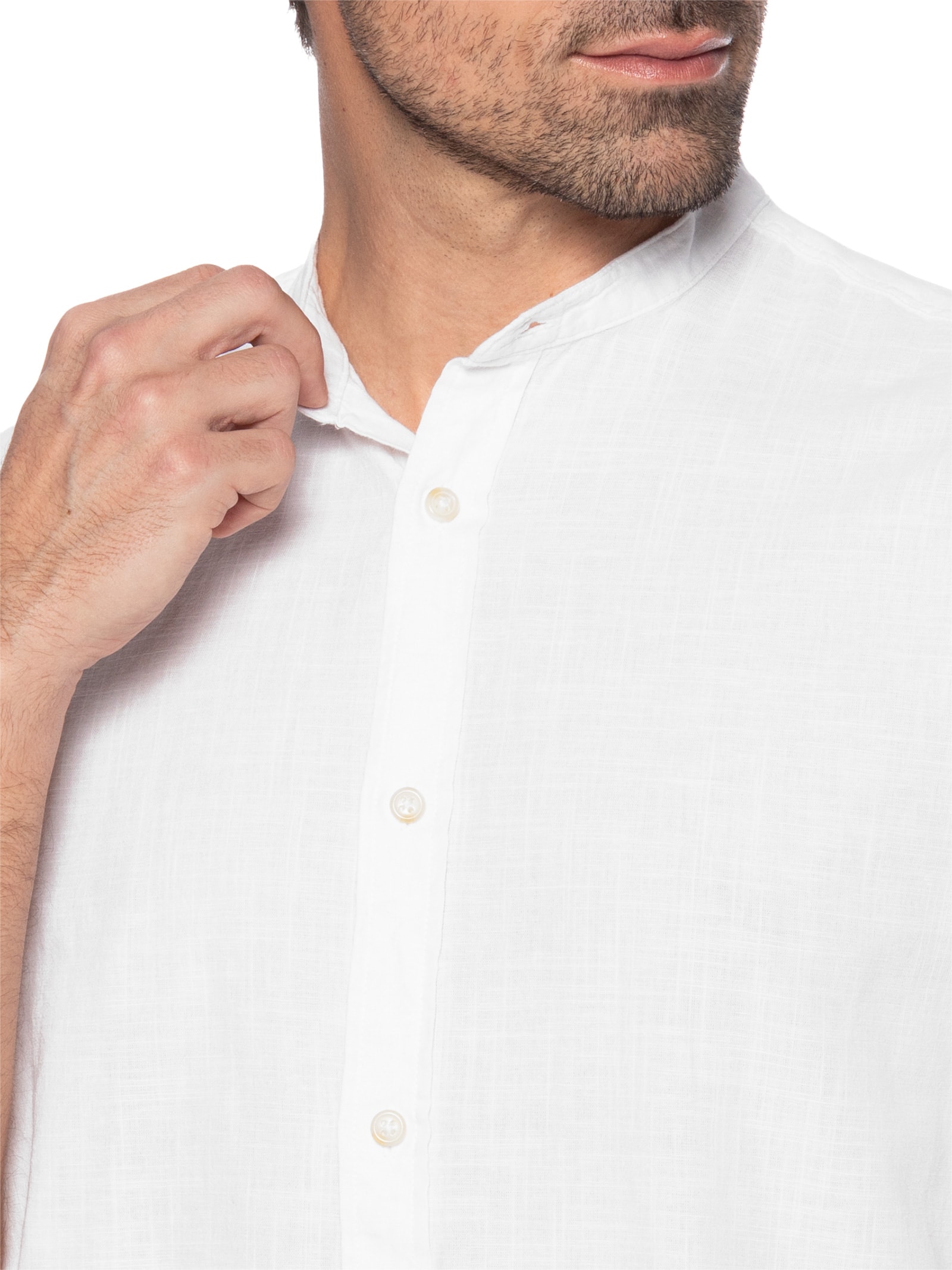 Camisa Masculina Comfort Fit Gola Padre Branco Jack & Jones