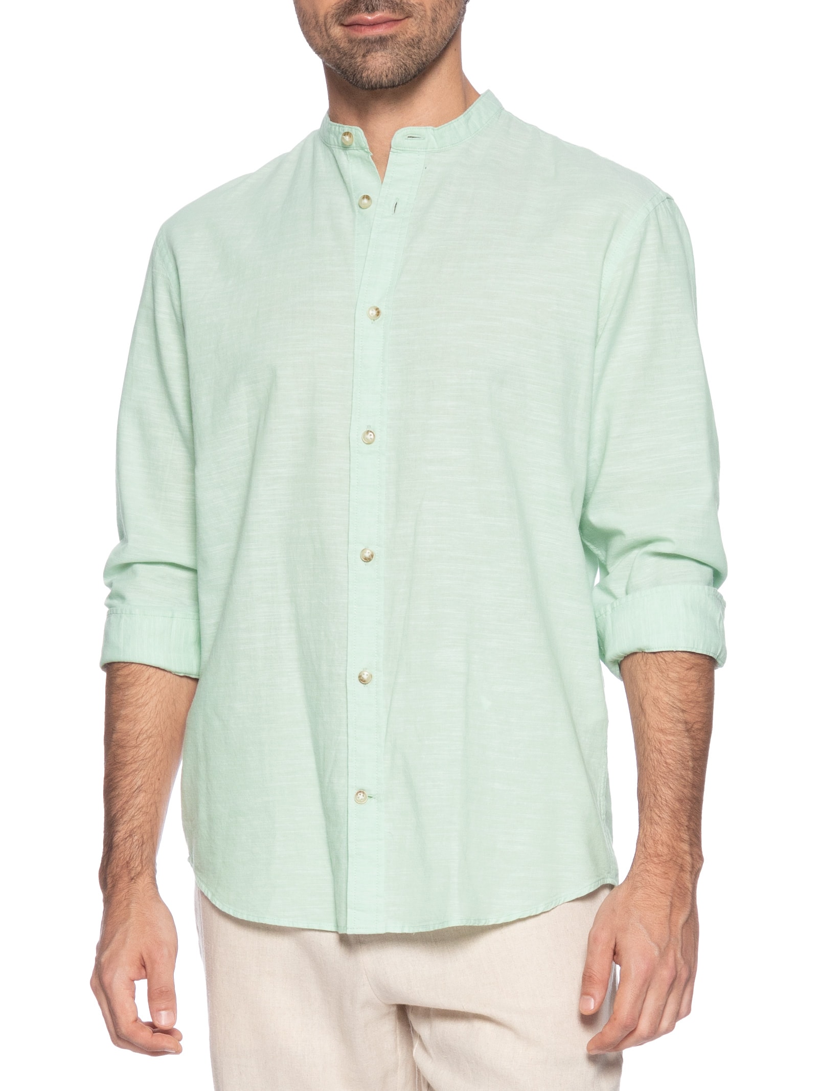 Camisa Masculina Comfort Fit Gola Padre Verde Jack & Jones