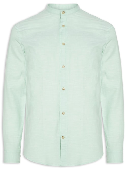 Camisa Masculina Comfort Fit Gola Padre – Verde