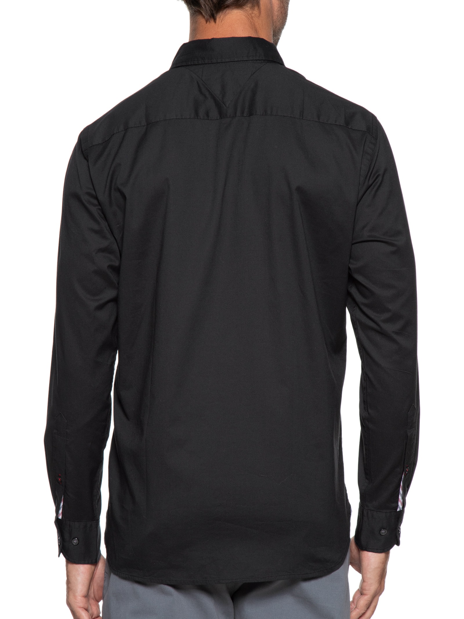 Tommy Hilfiger - Camisa Masculina Core Flex Poplin RF Shirt - Preto