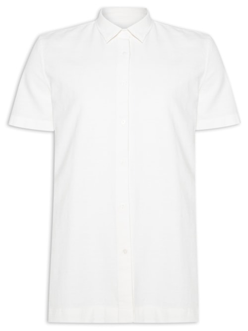 Camisa Masculina Cotton Weave Manga Curta – Off White