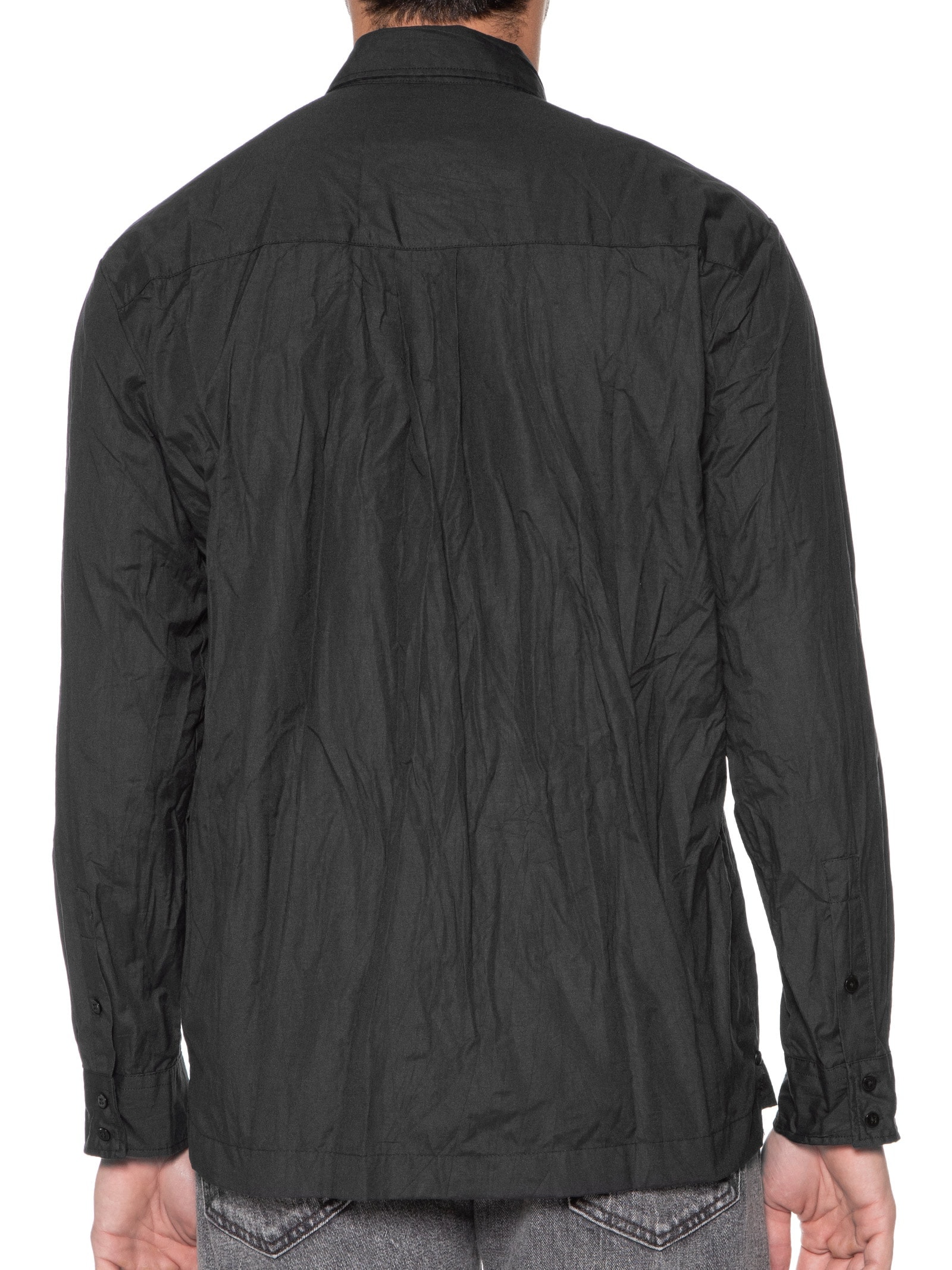 Camisa Masculina Creased Cotton Manga Longa Preto Osklen