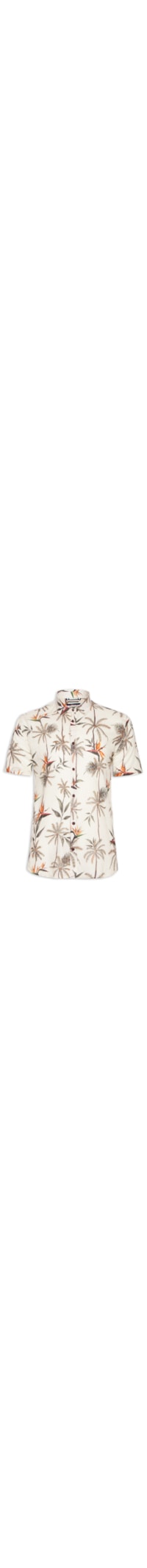Camisa Masculina Curta Tropical Palms - Verde
