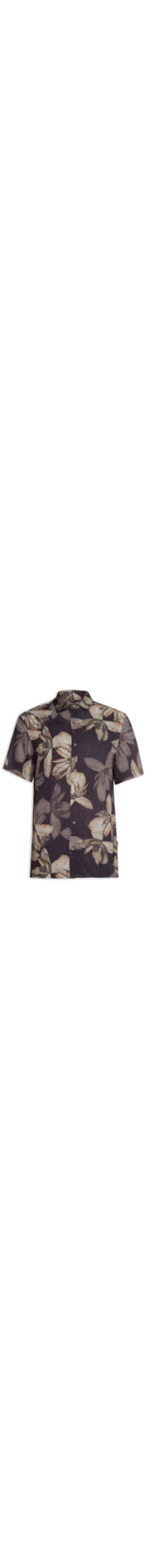 Camisa Masculina Dark Flowers - Preto