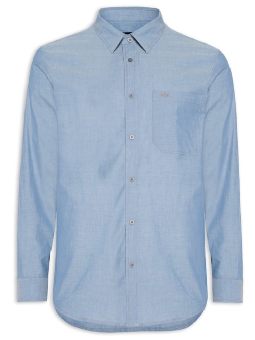 Camisa Masculina De Chambré – Azul