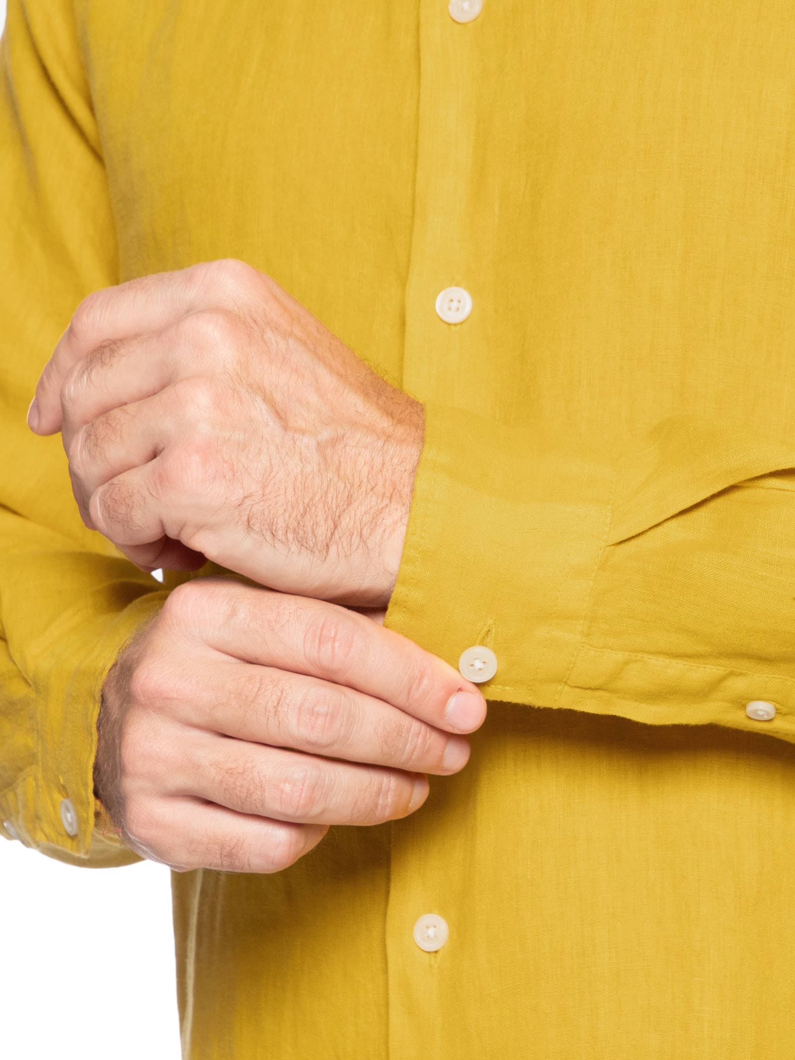 Camisa Masculina de Linho Amarelo Reserva