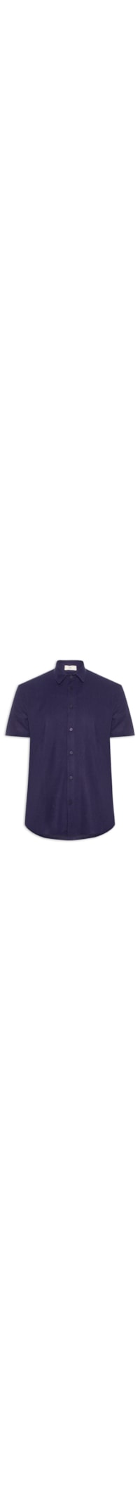 Camisa Masculina De Linho Ilha Manga Curta - Azul