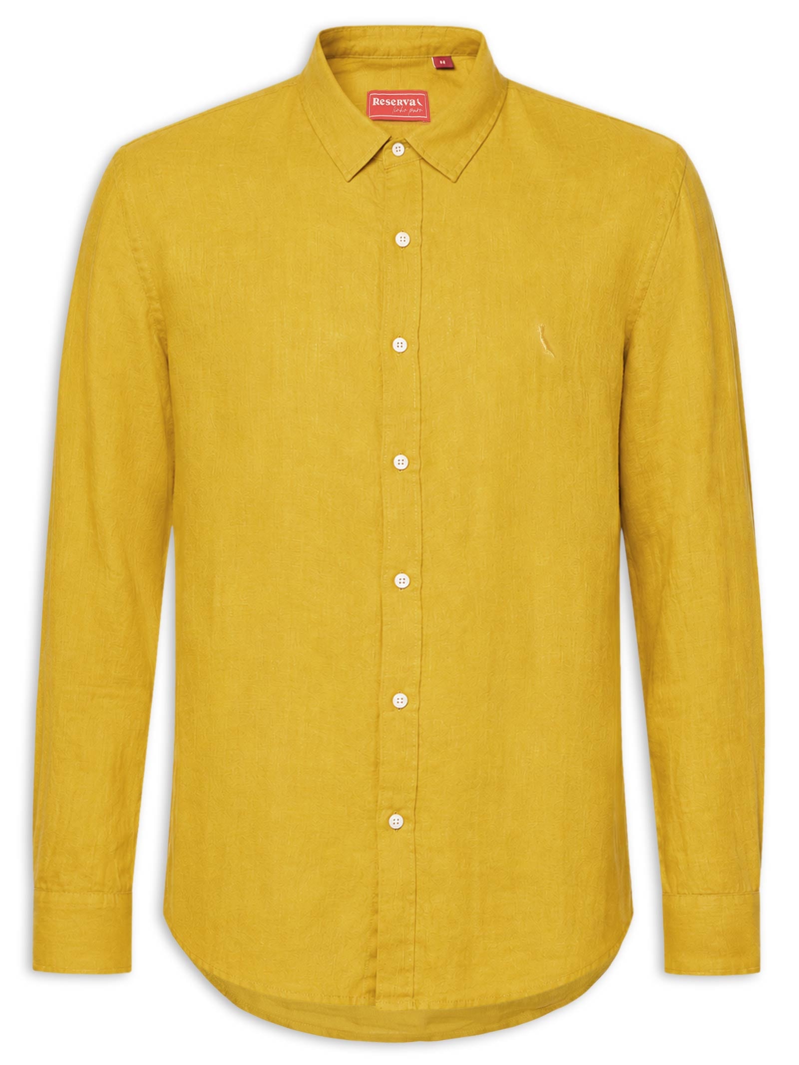 Camisa Masculina de Linho – Amarelo Reserva