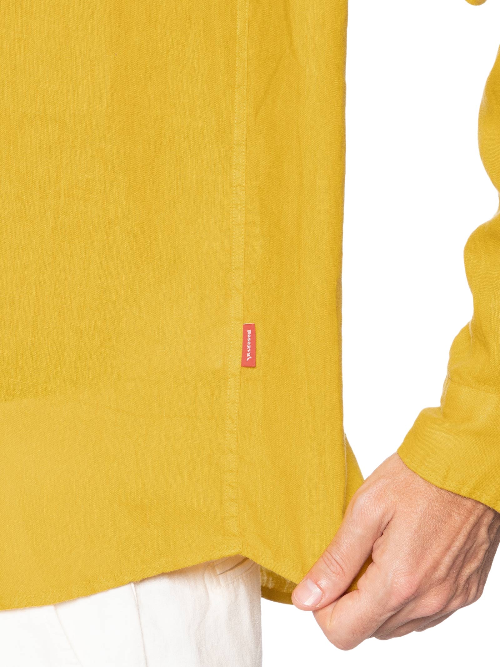 Camisa Masculina de Linho – Amarelo Reserva
