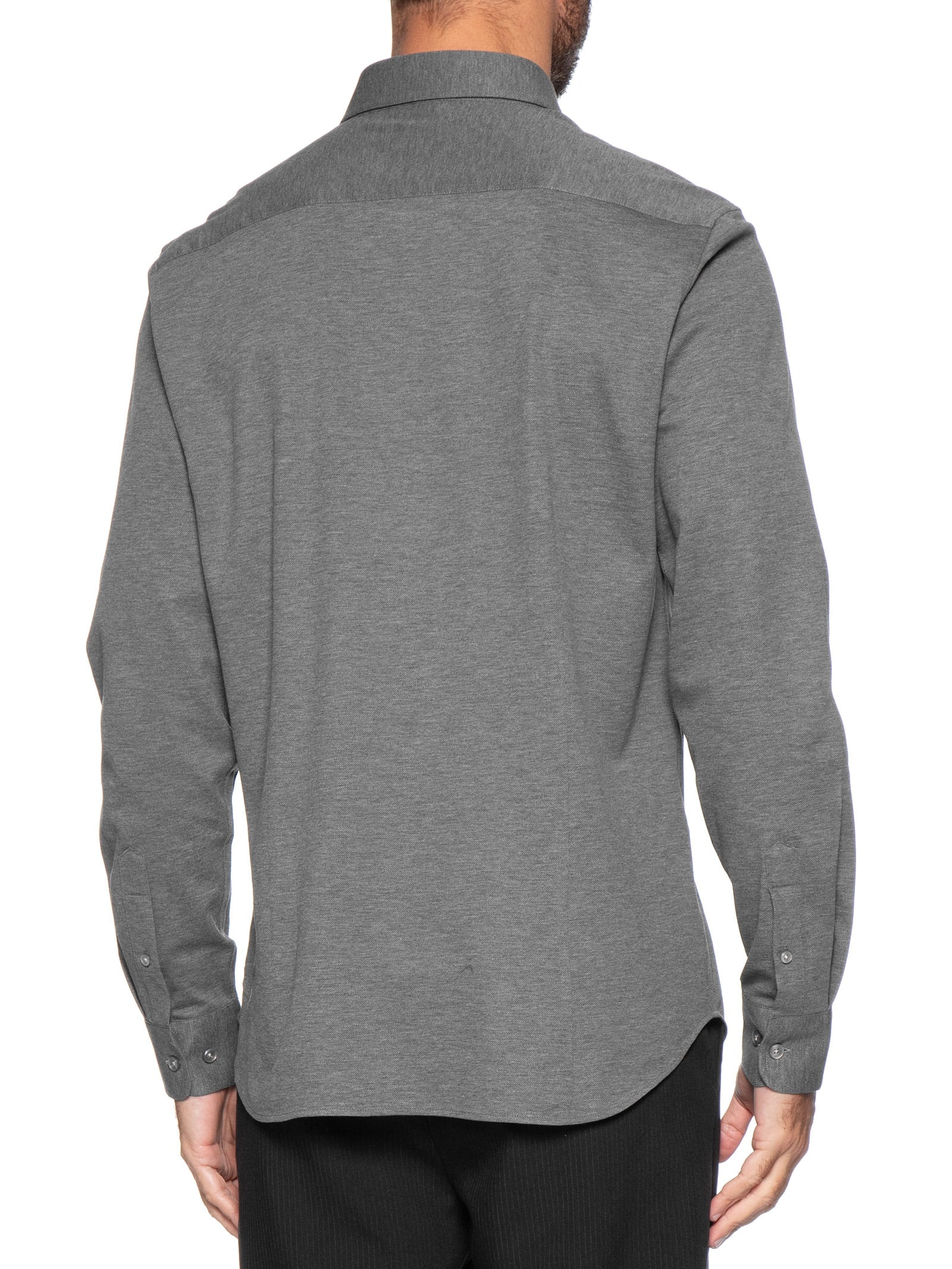 Camisa Masculina De Malha Mescla Manga Longa Cinza Oficina Reserva