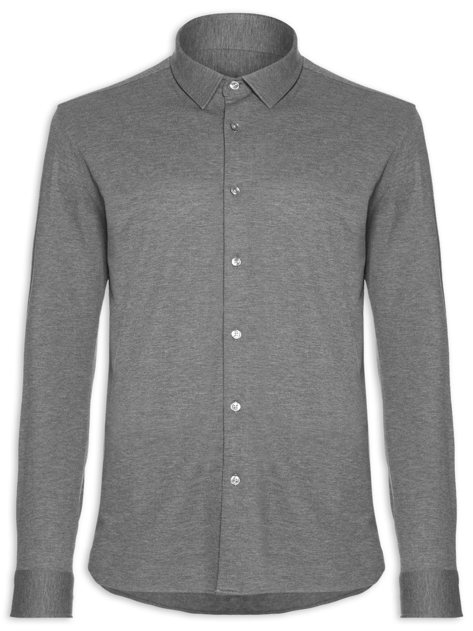 Camisa Masculina De Malha Mescla Manga Longa Cinza Oficina Reserva