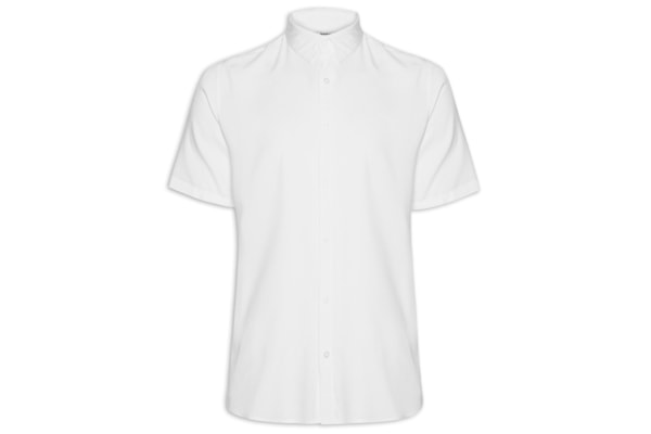 Camisa Masculina De Viscose Manga Curta - Branco