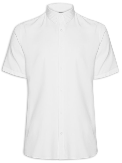Camisa Masculina De Viscose Manga Curta – Branco
