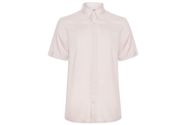 Camisa Masculina De Viscose Manga Curta - Cinza